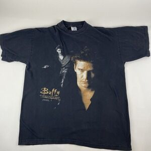 Vintage‎ Xl David Boreanaz Buffy The Vampire Slayer T Shirt Fox 1998 Black Tee